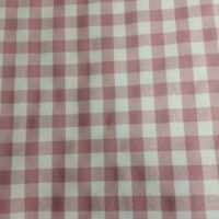 Puuvilla/pe kangas ruutu roosa/valkoinen