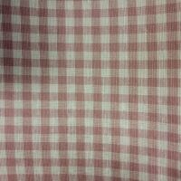 Puuvilla/pe kangas pikkuruutu roosa/valkoinen